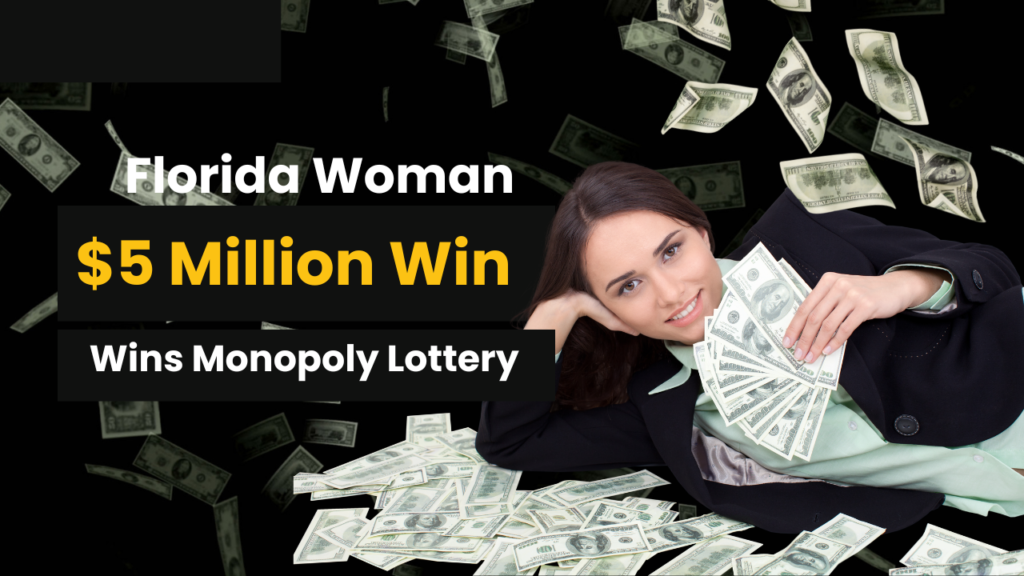 Florida woman holding winning ticket