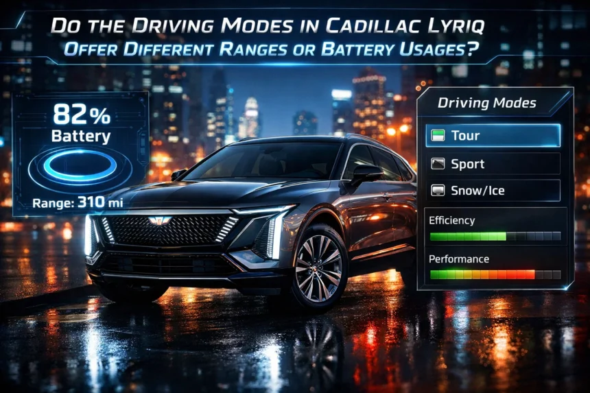 Do Driving Modes in Cadillac Lyriq Affect Range or Battery Usage? Explained