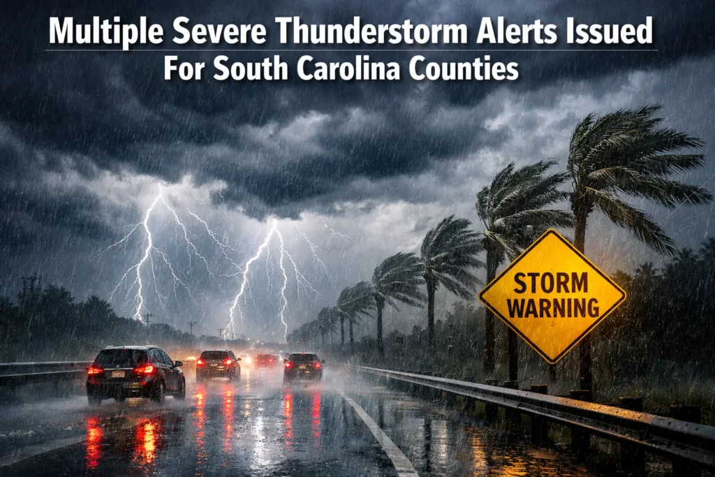 Multiple Severe Thunderstorm Alerts Issued for South Carolina Counties