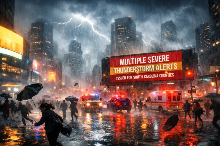 Multiple Severe Thunderstorm Alerts Issued for South Carolina Counties
