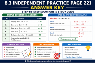 8.3 Independent Practice Page 221 Answer Key Explained with Step-by-Step Solutions