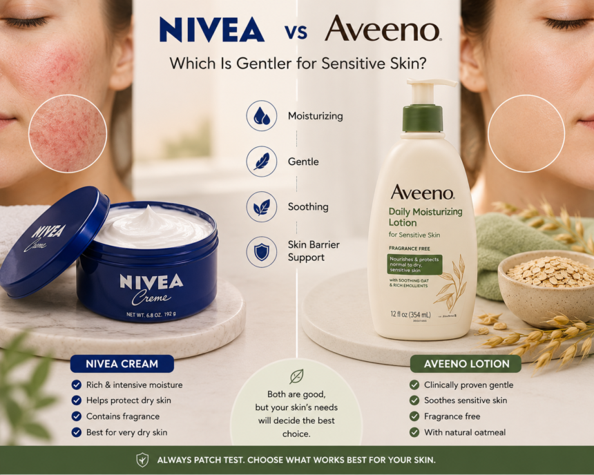 Nivea vs Aveeno for Sensitive Skin: How Gentle Are Nivea Creams Compared to Aveeno?