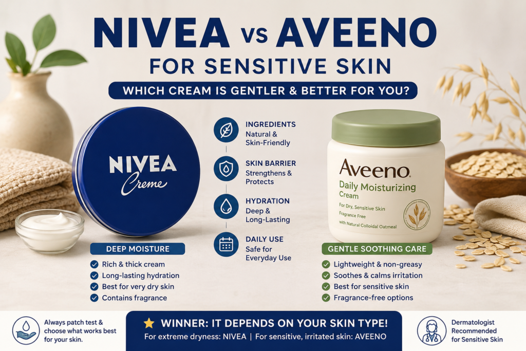 Nivea vs Aveeno for Sensitive Skin: How Gentle Are Nivea Creams Compared to Aveeno?