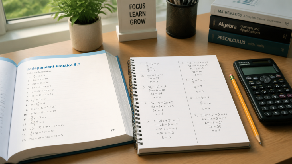 8.3 Independent Practice Page 221 Answer Key Step-by-Step Solutions