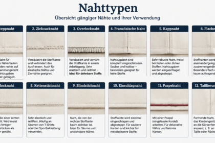Nahttypen Guide: How Different Seam Types Improve Sewing Quality