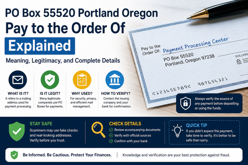 PO Box 55520 Portland Oregon Pay to the Order Of Explained: Meaning, Legitimacy, and Complete Details