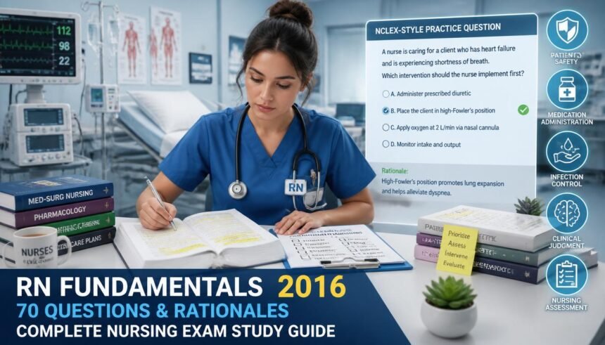 RN Fundamentals 2016 70 Questions and Rationales: Complete Nursing Exam Study Guide